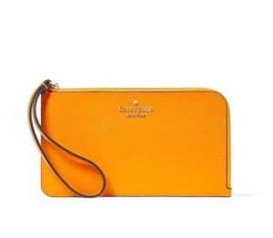 KATE SPADE Lucy Saffiano Leather Medium L-zip Wristlet Wallet Turmeric KD546 - Bild 1 von 4