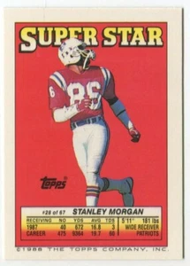 1988 Topps Sticker Card #28 Stanley Morgan Patriots (Sticker 86 James Griffin) - Picture 1 of 2