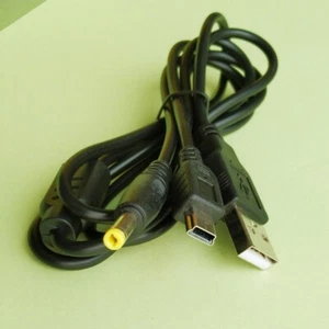 2in1 USB Charge Cable Data Transfer Power for Sony PSP 1000 2000 3000 Black - Picture 1 of 11