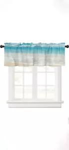 Beach Window Valances - Tropical Ocean Valance for Window - Blue Sky Sea Island - Picture 1 of 7