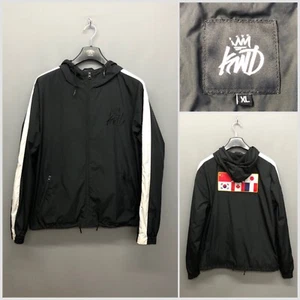 Chaqueta de diseño de banderas con capucha negra XL para hombre KWD - Imagen 1 de 13
