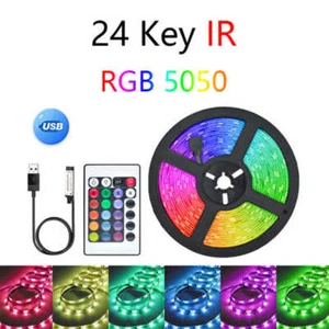 LED Strip Lights 1-30m RGB 5050 Colour Changing Tape Cabinet Kitchen TV Lighting - Picture 1 of 25