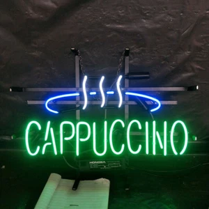 Cappuccino Coffee Cafe Neon Light Sign 24"x20" Beer Bar Decor Lamp Glass Artwork - Picture 1 of 1