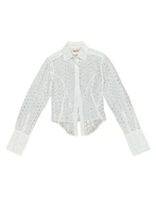 Shirt Azzedine Alaia bestickt weiß Größe 38 passt XS US 4 - Bild 1 von 4