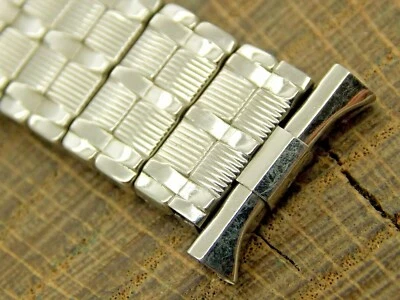 Pulsera vintage sin usar NOS acero inoxidable 16 mm-19 mm expansión Baldwin correa de reloj Foto 1 de 3