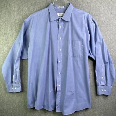 ENRO 男式 3XL 衬衫 Pima Pin Point 牛津长袖纽扣蓝色 MS3 — 第 1/4 张图片