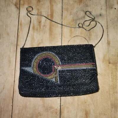 vintage MCM hand beaded bag from China Disco chain strap - Imagem 1 de 4
