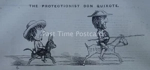 THE PROTECTIONIST DON QUIXOTE - LORD STANLEY & LORD BENTINCK 1846 Original Print - Picture 1 of 2