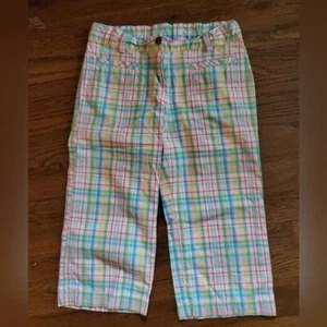 Vtg GYMBOREE Girls 8 bright pastel plaid capris - Picture 1 of 5