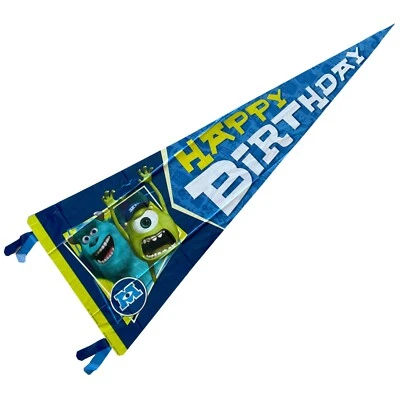 Banner de cumpleaños de Disney Pixar Monster University sello de 18 x 51 pulgadas Foto 1 de 4