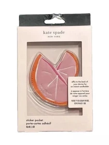 Kate Spade New York Cell Phone Pocket Sticker Pink Orange Toni Grapefruit NWT - Zdjęcie 1 z 5