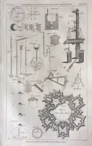 Art Science Bastion, Barometer, Balance, engraved design diagrams 1752 - Picture 1 of 2