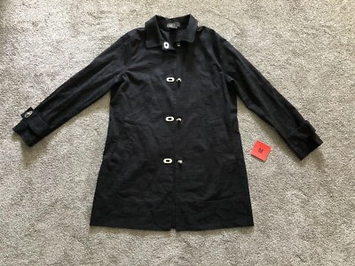 Chaqueta gabardina George Cotton talla M 🦋Clásica negra bolsillos Foto 1 de 4