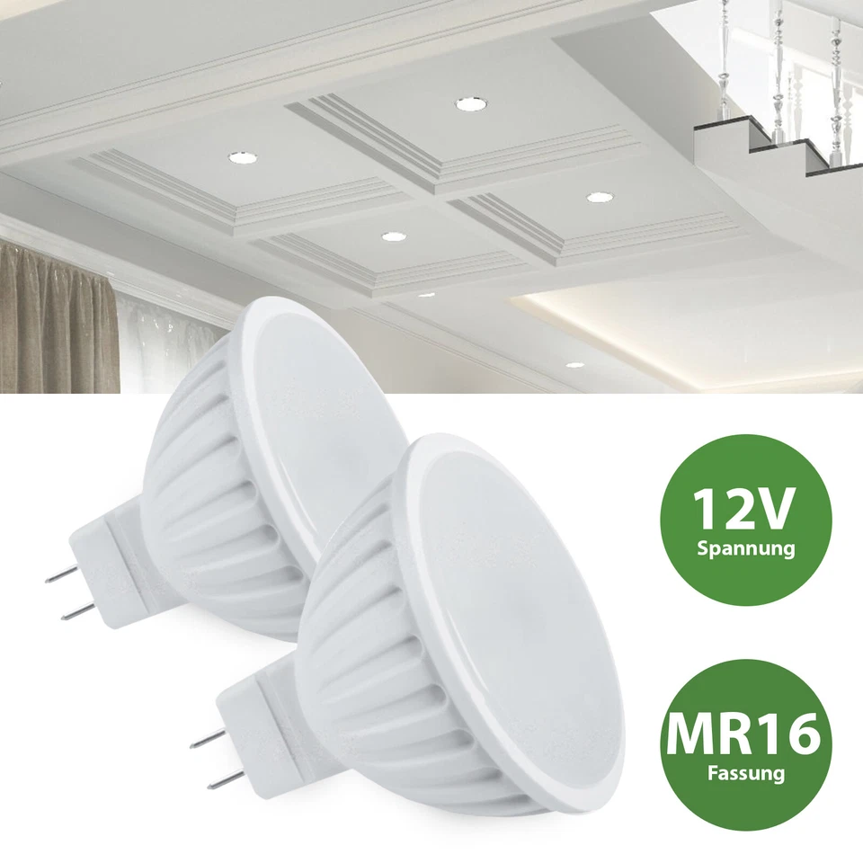 LED Leuchtmittel Lampe 5W warmweiß kaltweiß Spot Strahler 120° GU5.3 MR16 12V - Bild 1 von 1