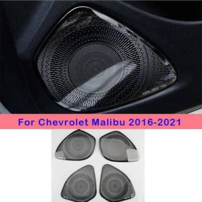 For Chevrolet Malibu 2016-21 Black Stainless Inner Door Speaker Frame Cover Trim Foto 1 de 4
