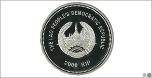 Laos 2000 Kip 2014 / Année Caballo-Horse / 62,20 Gr. Argent Pur / dans Etui Pro - Picture 1 of 3