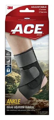 ACE Brand Deluxe Ankle Stabilizer, Adjustable, Black - Image 1 of 4