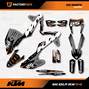 Gray & Orange Racing Graphics Kit fits KTM 17-19 EXC EXCF XCW 200 250 300 450 - Bild 1 von 5