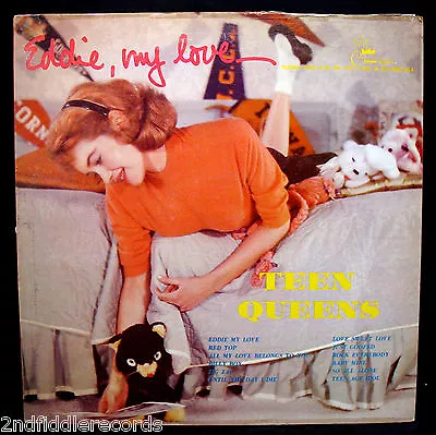 TEEN QUEENS-EDDIE, MY LOVE-A Very Rare Deep Groove Album-CROWN #5022 - Image 1 of 4