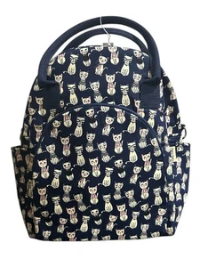Bolso de Viaje Mujer Azul Marino Crema Gatito Gato - Juego de 3 Piezas - Imagen 1 de 3