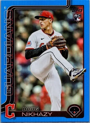 2025 Topps Update Doug Nikhazy RC BLUE RAINBOW Parallel 116/150 Guardians #US44 - Image 1 of 2