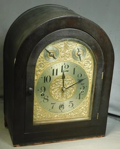 Antique 1919 Vintage Waterbury No. 503 Westminster Chime Clock Ornate Gilt Dial - Picture 1 of 7