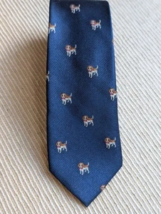 Lauren Ralph Lauren Boys Neck Tie Red Silk Black Labrador Retrievers Dogs - Picture 1 of 6