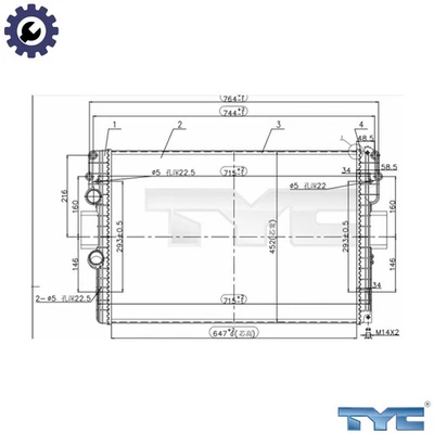 RADIATOR ENGINE COOLING 715-0006-R FOR IVECO DAILY/Van/Platform/Chassis/Bus 2.3L - Image 1 of 4