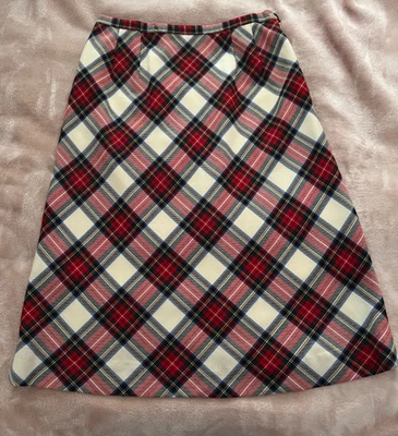 Pendleton stuart tartan plaid wool skirt size 10 modern size 8 Christmas Holiday - Image 1 of 4
