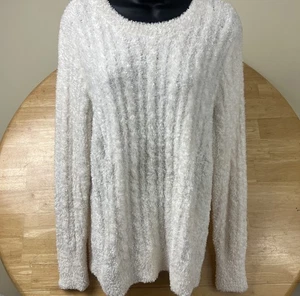 Jessica Simpson Fuzzy Soft White Sweater Women’s Size L – Cozy Textured Knit - Picture 1 of 8
