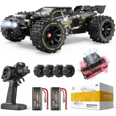 4x4 Waterproof,1:14 Fast Brushless RC Car,Max 50+ MPH,High-Speed Offroad - Image 1 of 4