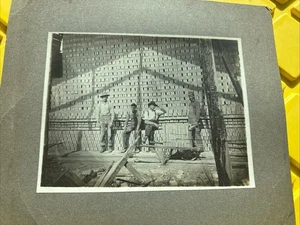 Vintage Brick Masonry Workers Photograph 9’x7’ - Picture 1 of 3