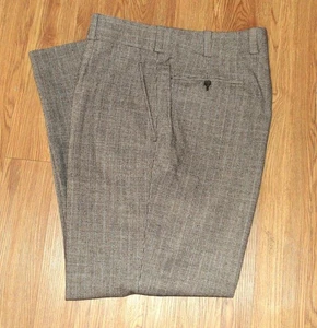 Oxxford Clothes 40 braun Hahnentritt blau kariert Tweed Flanell Anzughose g6j7 - Bild 1 von 10