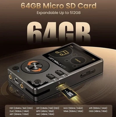 HiFi Walker H2 High-Resolution Audio Player Bluetooth MP3 - Image 1 of 4