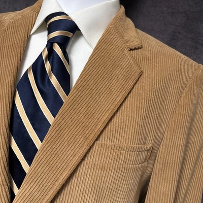 Abrigo Deportivo Vintage Woodmere 40L Marrón Tostado Pana Parche en el Codo Blazer Chaqueta 38L Foto 1 de 4