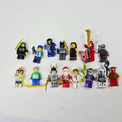 15 LEGO Minifigures Lot Collection Ninjago Batman Police Santa Claus Figures - Image 1 of 4