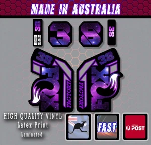 FOX style FACTORY 38 - 2021 Fork Decals Stickers GALAXY/grey/black - Bild 1 von 2