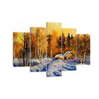 Canvas Print 150x100cm Wall Art Picture Winter Forest Meadow Framed Artwork