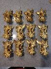 12 Xmas Ornament Gold-Tone Plastic Angel with a musical instruments, 5"