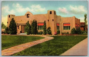 Vtg Albuquerque New Mexico NM Public Library 1930s View Linen Postcard - Picture 1 of 2
