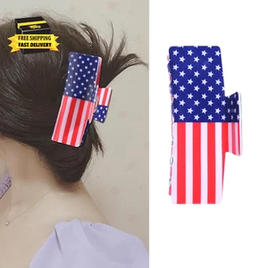 4Th of July Hair Claw Clips Patriotic Hair Accessories USA Flag Stars Hair Clips - Picture 1 of 7