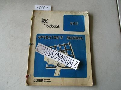 CR 1982 BOBCAT 643 Manual de operador Foto 1 de 2