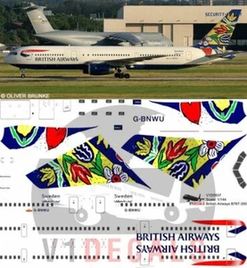 Calcomanías V1 Boeing 767-300 British Airways Blomsterang para kit modelo 1/144 Zvezda - Imagen 1 de 8