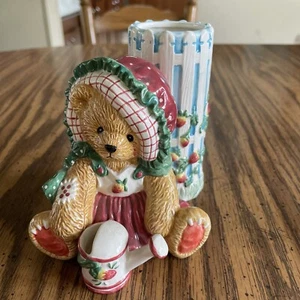 Vintage Cherished Teddies 1995 Keramik Mini Bud Vase Strawberry Lane 161349 selten - Bild 1 von 8