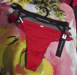 3 NEW BCBGMAXAZRIA WC10808-800 UZC MICRO & LACE STRING SIDES THONG PANTIES XL - Picture 1 of 2