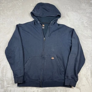 Dickies Hoodie Men's L Navy Blue Midweight Fleece Full Zip Hooded Sweatshirt - Picture 1 of 8