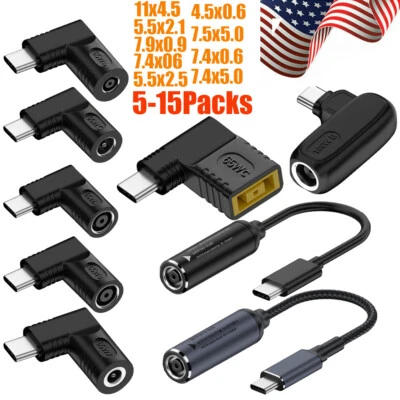 USB Type C Laptop Power Charger Converter Adapter Cable For HP Dell Adaptor 100W - Image 1 of 4