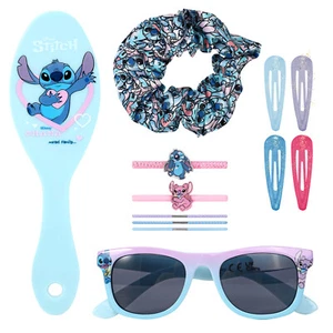Disney Stitch 12pc Girls Kids Sunglasses Hair Accessories Set with Carry Case - Picture 1 of 7