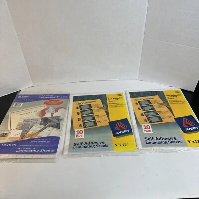 Avery Clear Self-Adhesive Laminating Sheets 9 x 12 (28 Total) Plus Bonus Sheets - Image 1 of 4