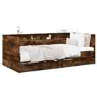 Daybed with Drawers Sofa Bed Couch Smoked Oak 75x190 cm Engineered Wood vidaXL